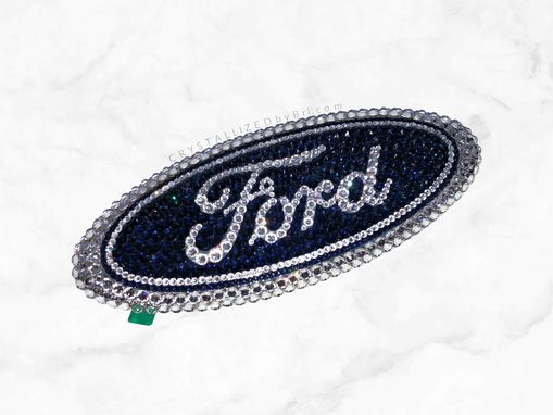 Custom Made Ford Oval Crystallized Car Truck Emblem Bling Genuine European Crystals Bedazzled