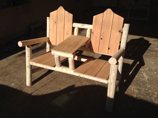 Custom Made Adirondack Style Cocktail Bench For Two