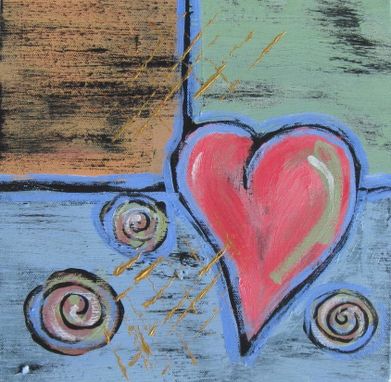 Custom Made Sale- Abstract Pink Heart Painting, Original Acrylic On Canvas