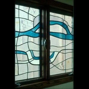 Custom Made Flowing Water Window (Country Estates Bathroom)