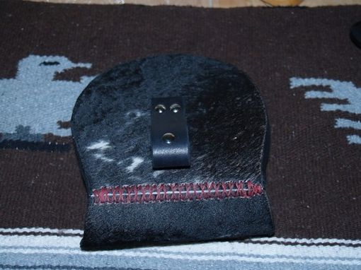 Custom Made Handmade Black Scottish Leather Sporran Bag With Matching Black Sporran Hangers