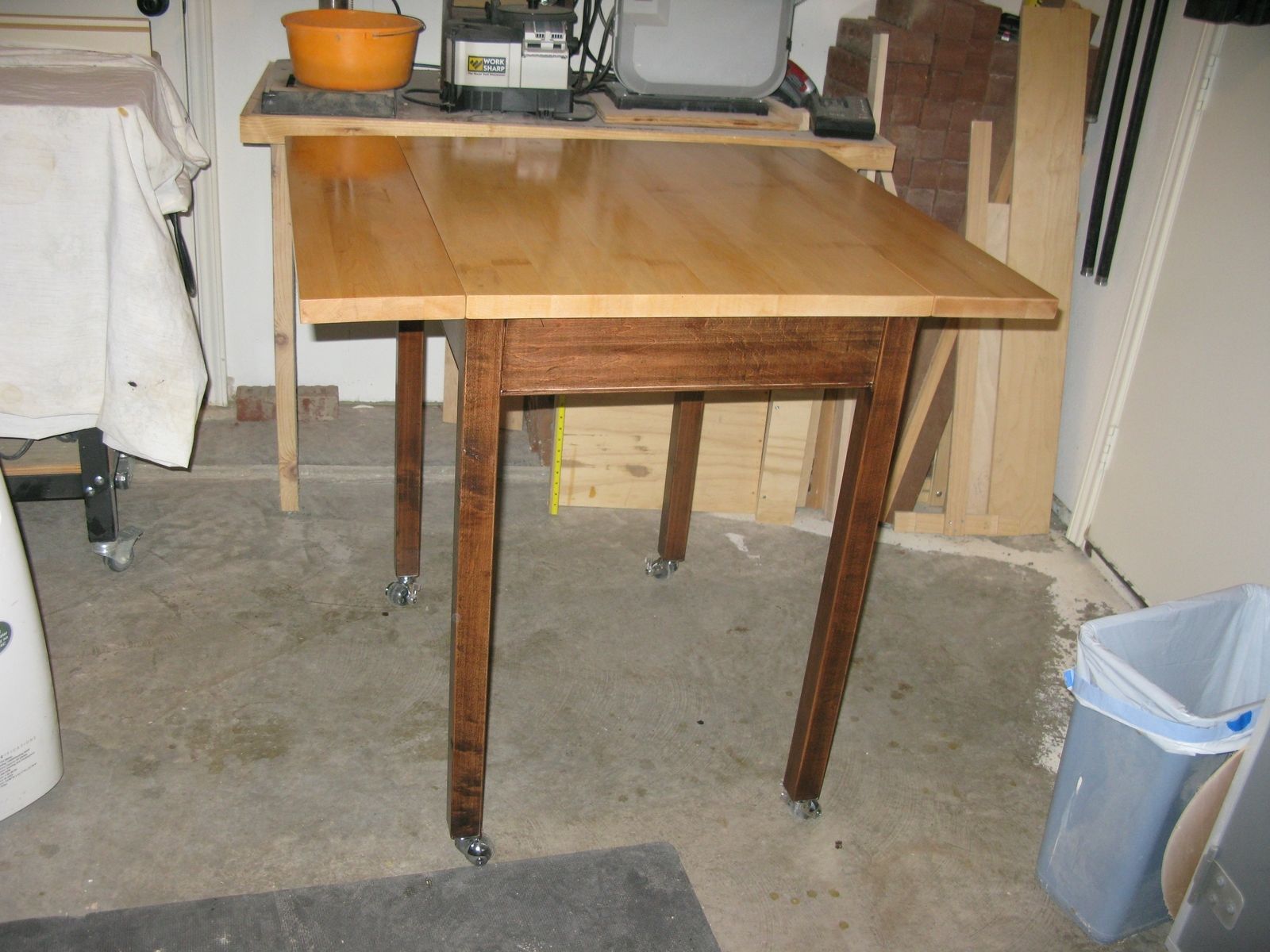 Hand Crafted Utility Work Table On Wheels by Tom's Handcrafted