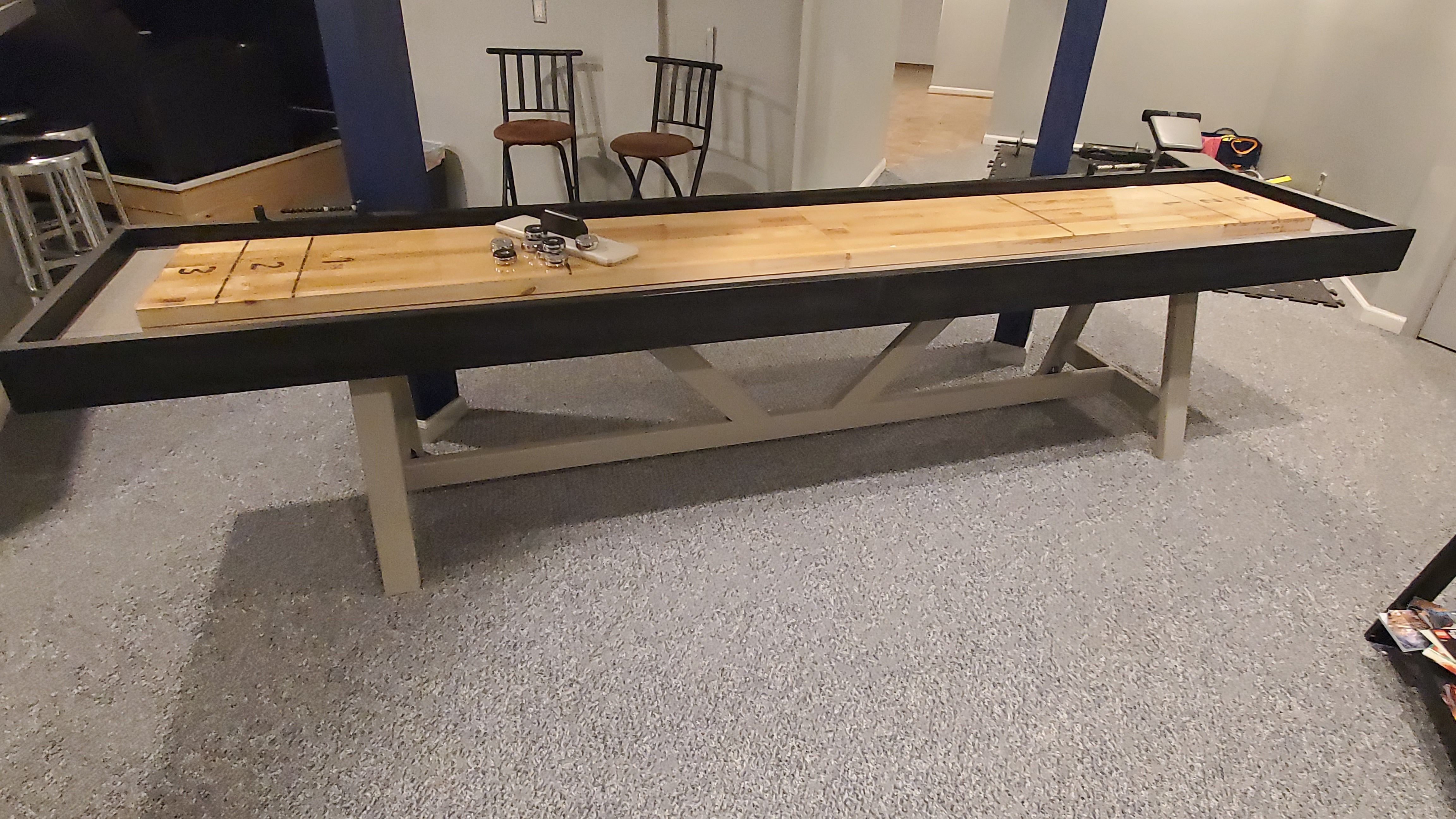 Custom 12' Shuffleboard Table by Cav's Cave, LLC