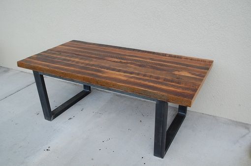 Custom Made Reclaimed Lumber Table With Steel Frame