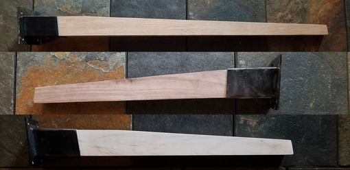 Custom Made Hardwood/Metal Table Legs Tapered Unfinished