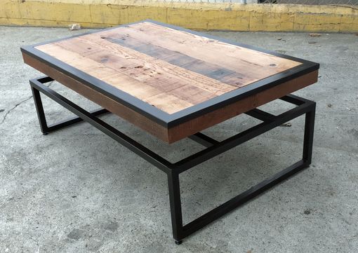 Custom Made Reclaimed Floating Top Coffee Table