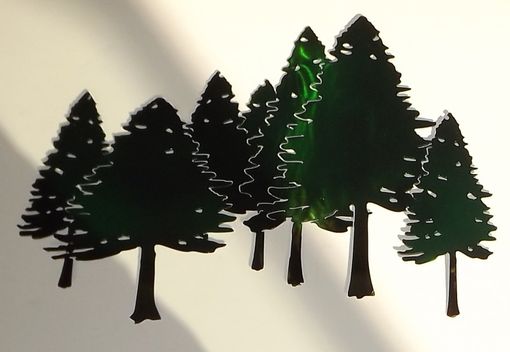 Custom Made Pine Forest Metal Wall Art Sculpture