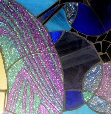 Custom Made Mosaic Mirror Moon Handmade Glitter Glass