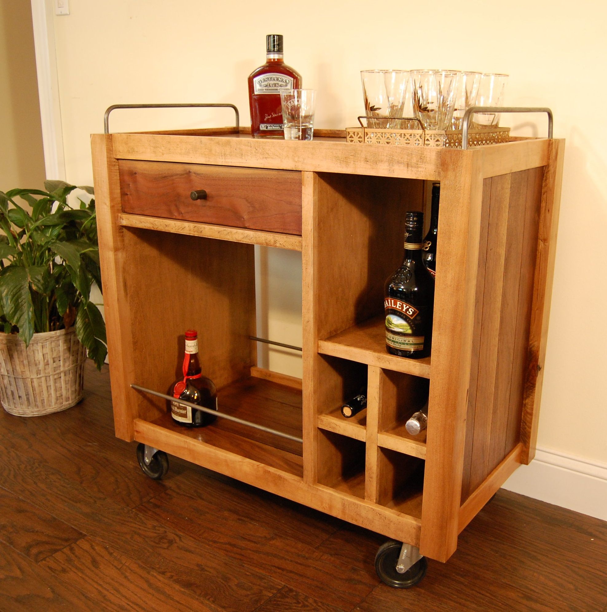 Sturdy Wooden Bar Carts For Entertaining Guests