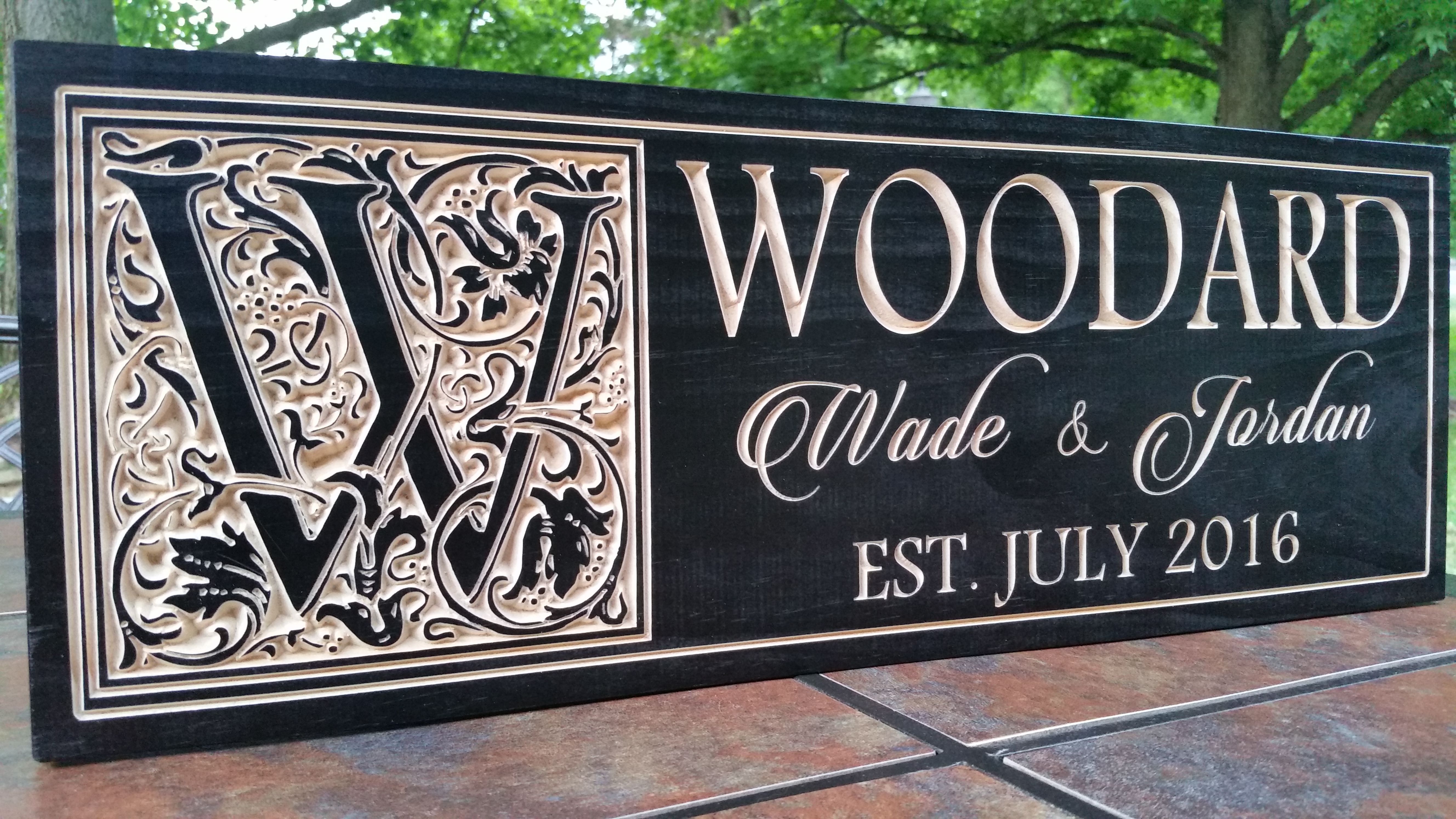 Buy a Hand Crafted Custom Family Established Sign, made to order from