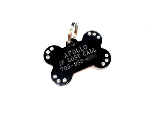 Custom Made Round Crystallized Personalized Dog Tag Genuine European Crystals Bedazzled