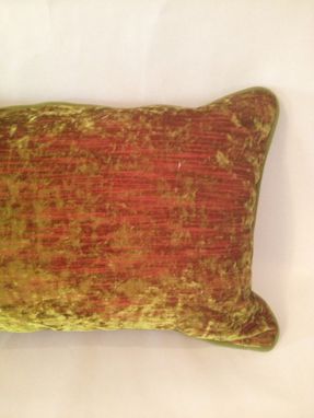 Custom Made Green And Red Iridescent Velvet Pillow Cover