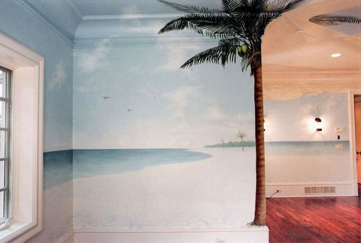 Custom Made Desert Island Tropical Beach Mural By Visionary Mural Co.
