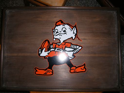 Custom Made Solid Walnut Cleveland Browns Tv Trays