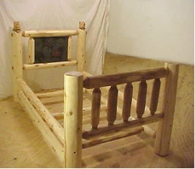 Custom Made The Gaurdians Log Twin Bed