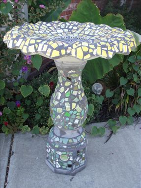 Custom Made Full Size Mosaic Birdbath