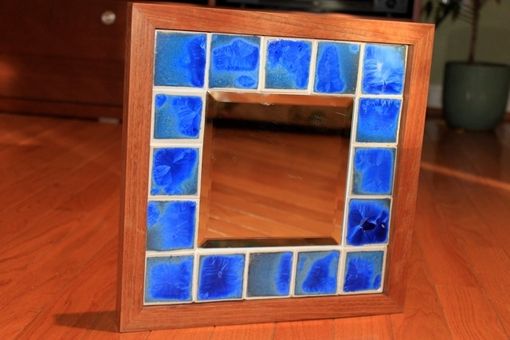 Custom Made Cobalt Crystalline Tiled Mirror