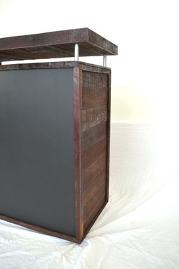Custom Made Wine Barrel Hostess Stand Or Bar With Chalkboard Front - Rostrum - Made From Retired Ca Wine Barrels