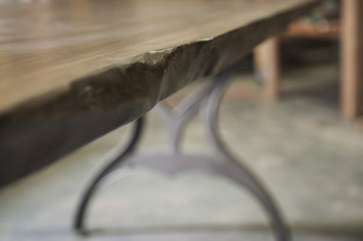 Custom Made Live Edge Farm Style Table And Bench, Local Walnut