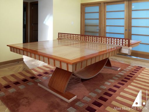 Custom Made Oak And Padauk Ping Pong Table