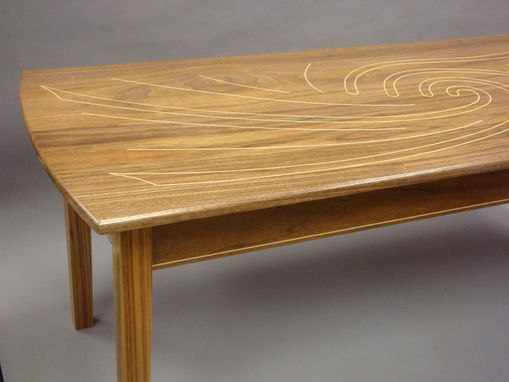 Custom Made Walnut Coffee Table With Maple Inlay