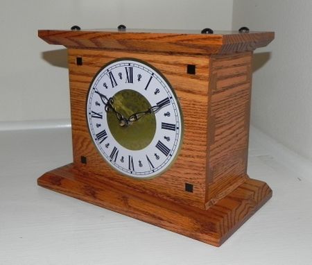 Custom Made Oak Mantle Clock