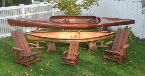 Custom Made Pine And Walnut Strip Canoe