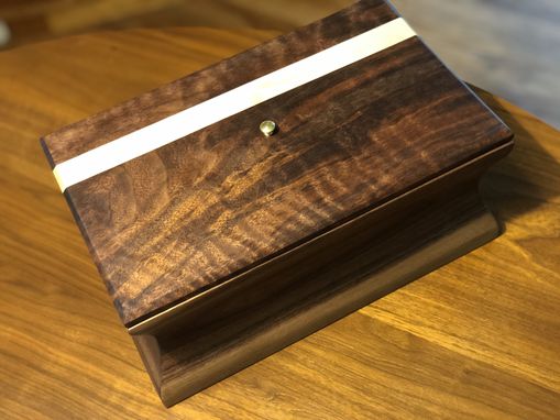 Custom Made Walnut And Maple Coved Keepsake Box