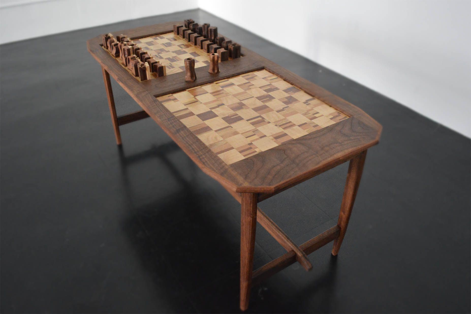 Hand Made Coffee Table Featuring A Double Chess Board By Keep Furniture Custommadecom