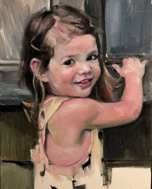 Custom Made Custom Child Portrait From Photo - Oil On Panel