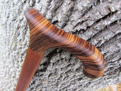 Custom Made Heavy Duty - Walking Cane/ Walking Stick - Zebra Wood & Brazilian Cherry (Jatoba) 37