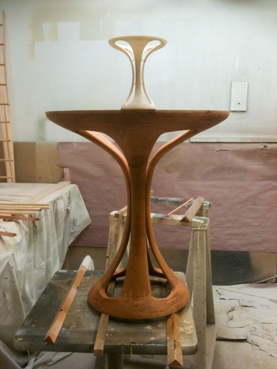 Custom Made Contemporary Pedestal Table by Evan Berding Custom