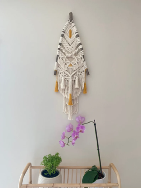 Custom Made Macrame Wall Hanging, Modern Woven Wall Tapestry, Macrame Mural, Yarn Wall Hanging