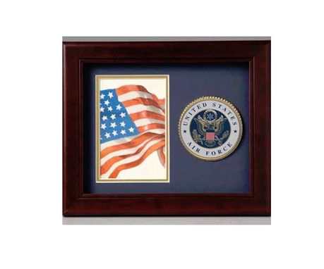 Custom Made Air Force 10” X 8” Medallion Frame, Photo And Medalion Frame Air