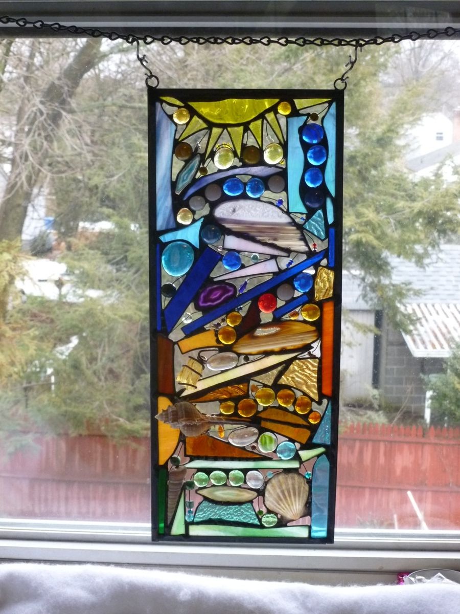 Hand Made Multicolored Stained Glass Mixed Media by Glass Monkey Arts
