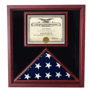 Custom Made Flag And Certificate Case,Flag Display Cases With Certificate