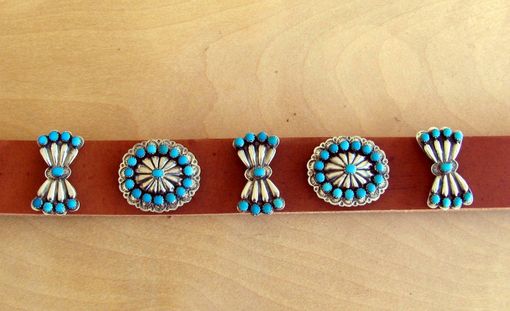 Custom Made Vintage Authentic Native American Turquoise And Silver Dog Collar.