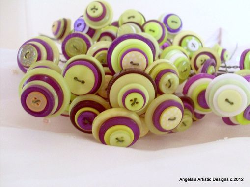Custom Made Assorted Colored Buttons Bouquet Stems