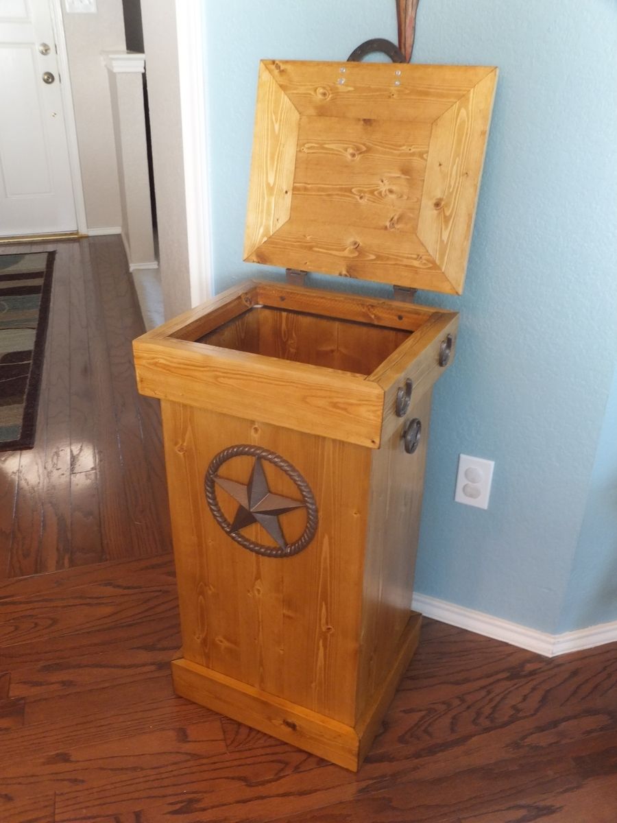 A Hand Crafted Rustic Wood Trash Can Made To Order From Thh A Hand Crafted Rustic Wood Trash Can Made To Order From Thh Creations Custommade Com