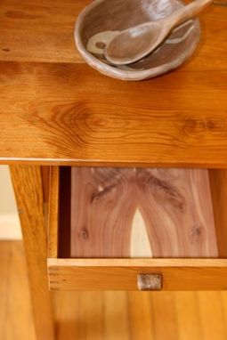 Custom Made Heart Pine Side Board Table