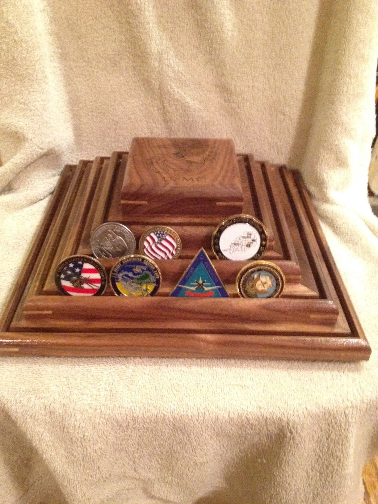 Buy Hand Crafted Challenge Coin Display W/Lazy Susan, made to order