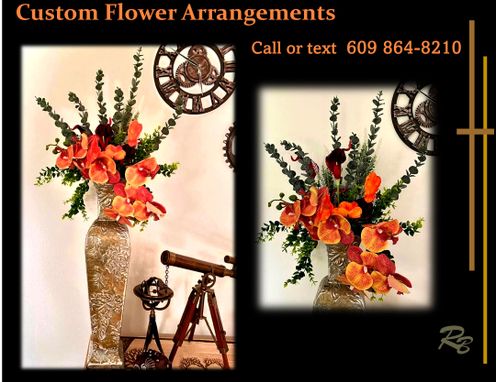 Custom Made Silk Flower Arrangements, Large, Flower Arrangements, Custom Arrangements, Tall Vase, Mantel Peice