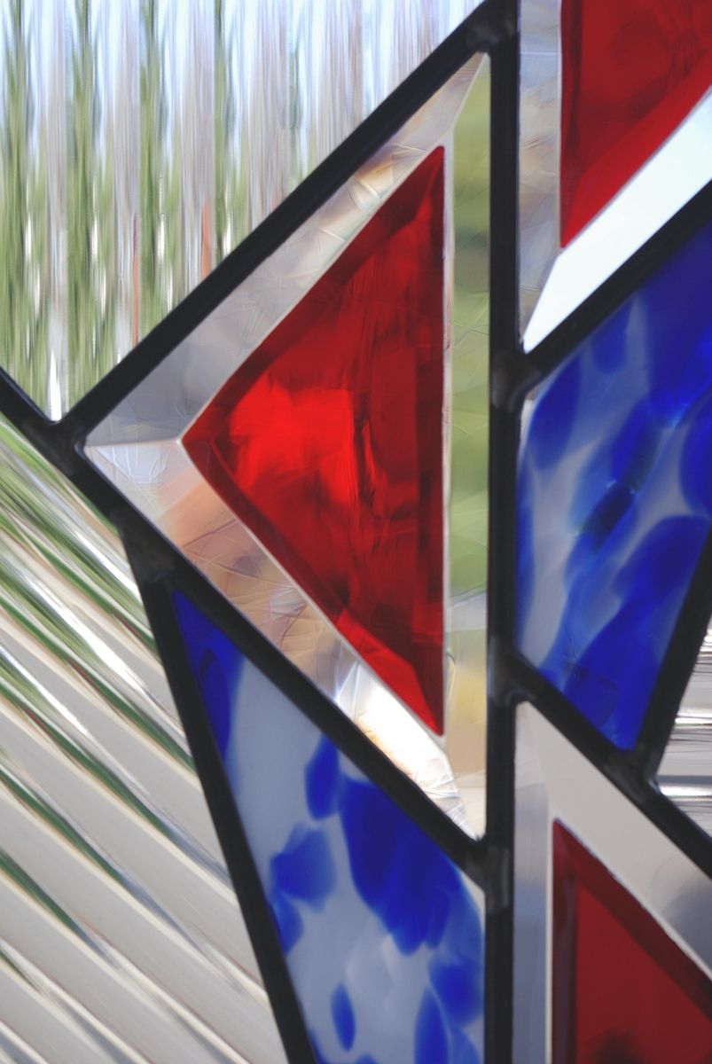 Hand Made Stained Glass Window Hanging Piece by Isaac D Smith Studio
