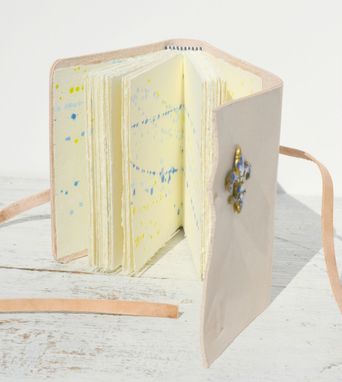 Custom Made Leather Bound Handmade Journal Vintage Fleur De Lis Diary Mardi Gras Travel Watercolor Art Notebook