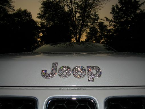 Custom Made Jeep Crystallized Car Emblem Letters Bling Genuine European Crystals Bedazzled
