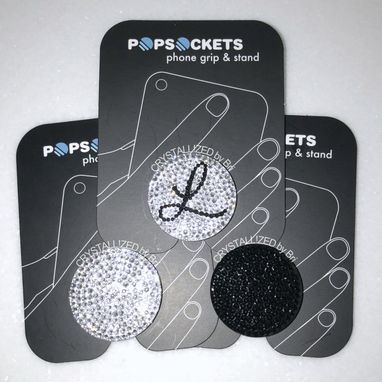 Custom Made Any Color Crystallized Personalized Pop Socket Iphone Grip Bling Genuine European Crystals Bedazzled