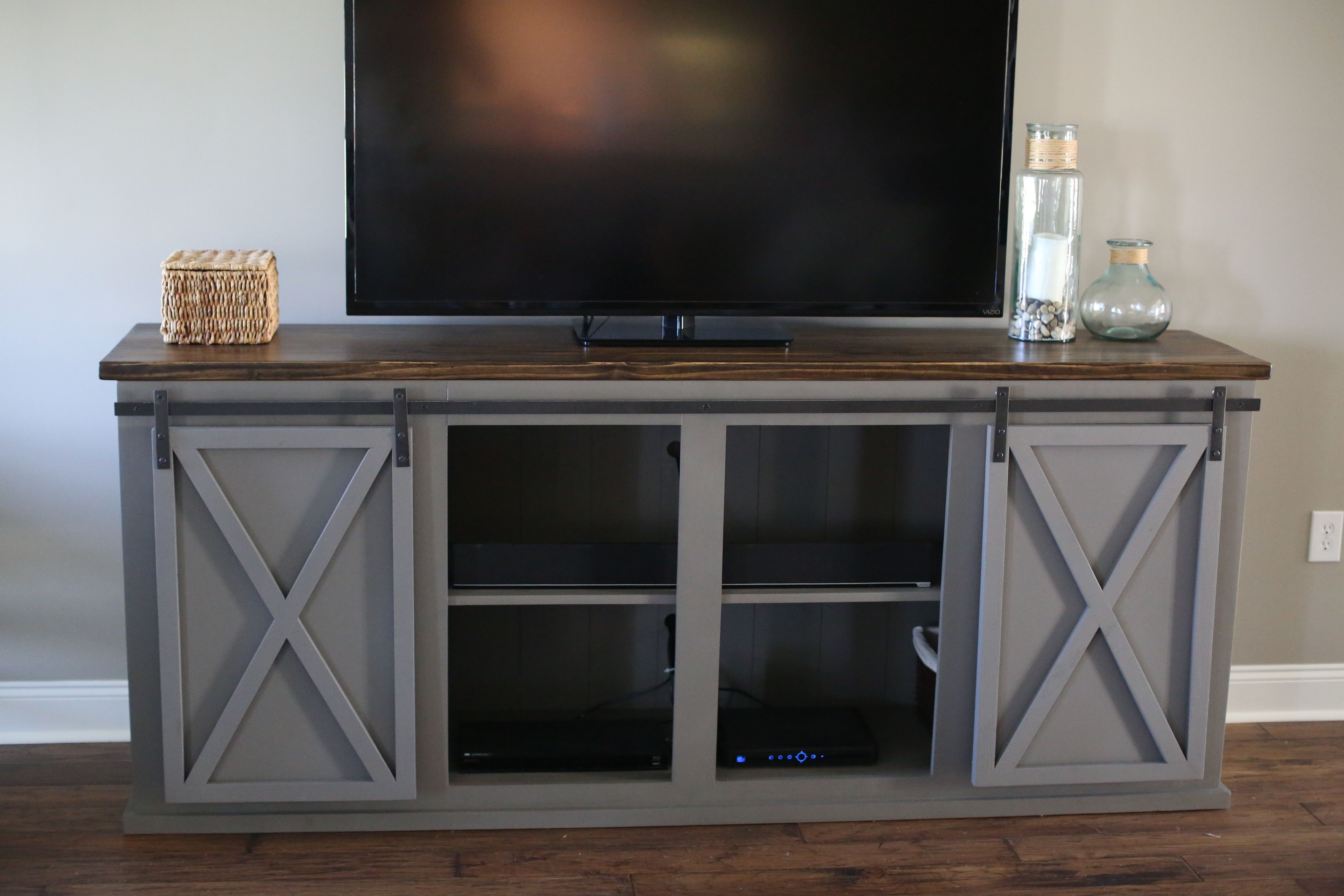 Buy Hand Made Sliding Barn Door Entertainment Center, made to order ...