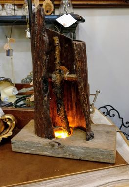Custom Made Natural Wood Cross Desk Led Dimmable Lamp