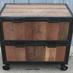 Furniture > Office > Storage & Organization > File Cabinets ... - Vintage Industrial File Cabinet. Reclaimed Wood. Rustic. Filing Cabinet.