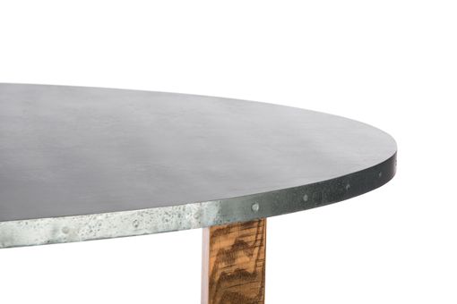 Custom Made Zinc Table  Zinc Dining Table - Winston Oval Zinc Top Table